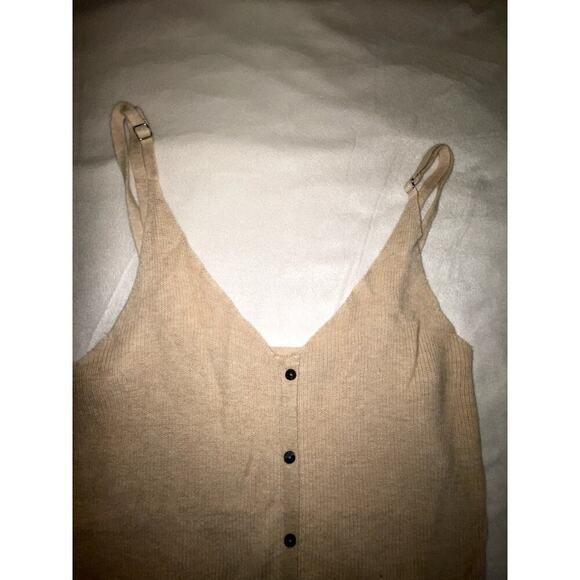 One Grey Day LA RIbbed Cream Button Down Tank Top Size XS - Picture 3 of 5